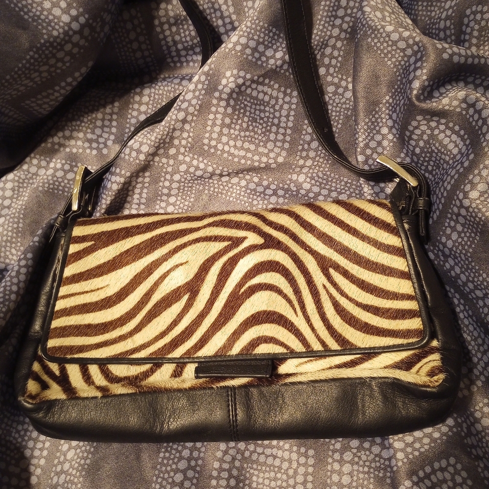 Sabina New York vintage zebra (cowhide). Genuine leather handbag.